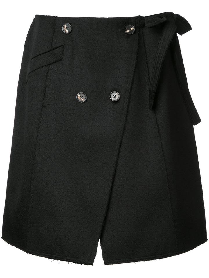 Proenza Schouler Double-breasted Skirt, Women's, Size: 6, Black, Cotton/wool