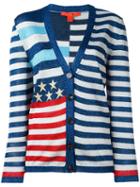 Hilfiger Collection Striped Cardigan, Women's, Size: Medium, Blue, Viscose/metallic Fibre