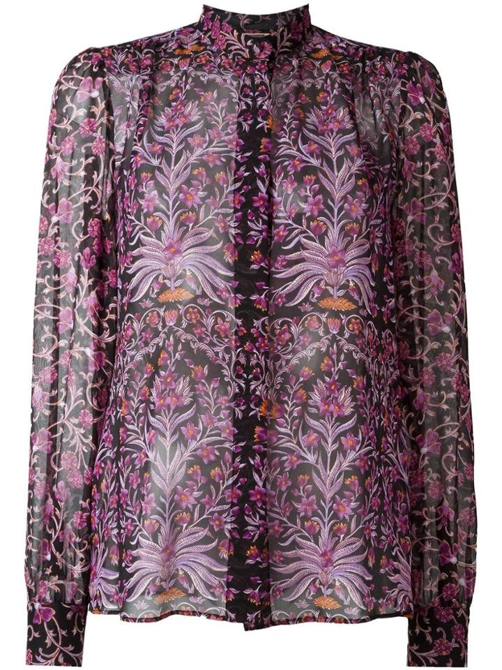 Giambattista Valli Semi Sheer Floral Shirt - Nude & Neutrals
