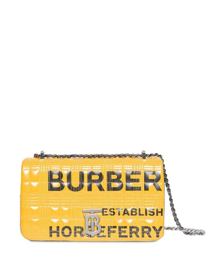 Burberry Small Horseferry Print Quilted Check Lola Bag - Yellow