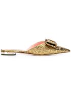 Rochas Party Bow Slippers - Metallic