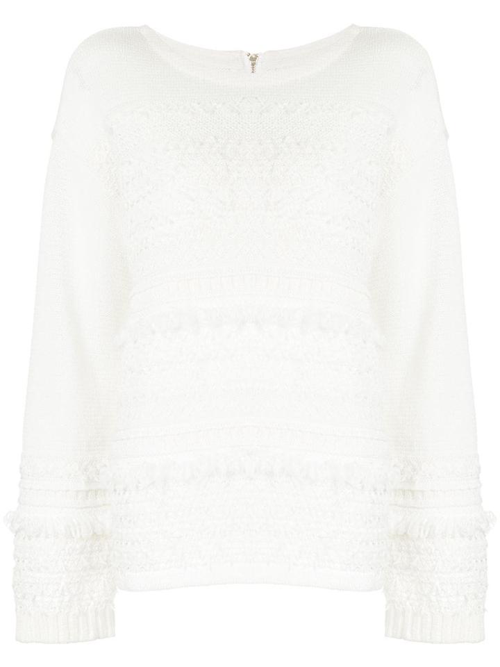 Coohem Tweedy Knit Sweater - White