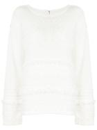 Coohem Tweedy Knit Sweater - White