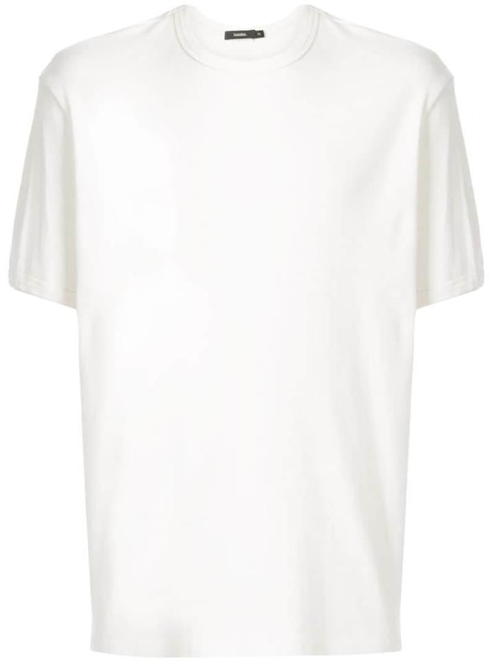 Bassike Crew Neck Ribbed T-shirt - White