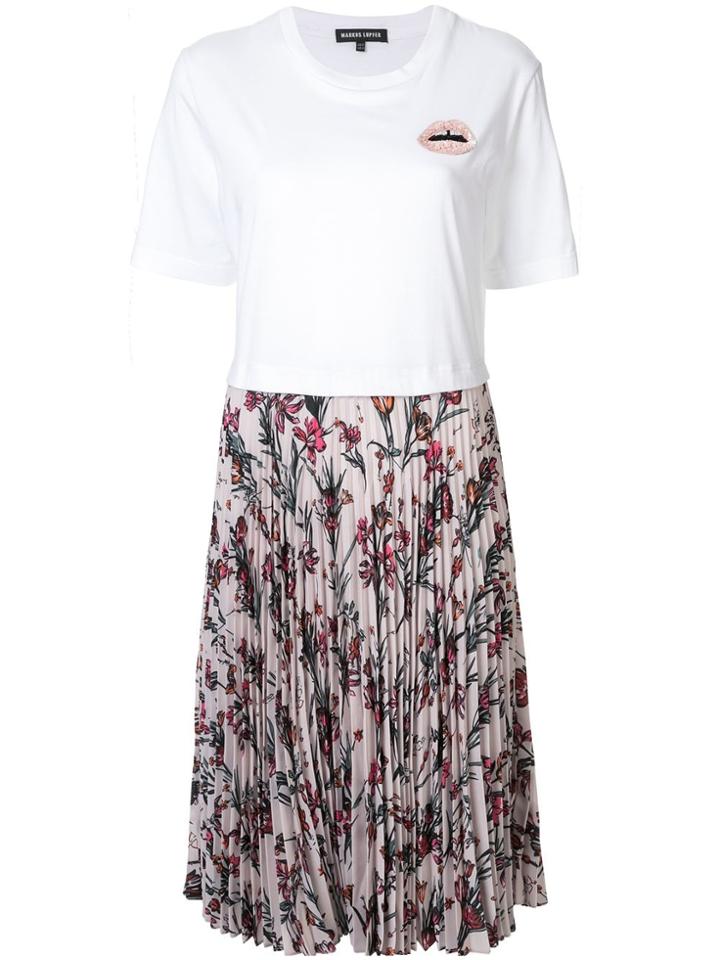 Markus Lupfer Pleated T-shirt Dress - White