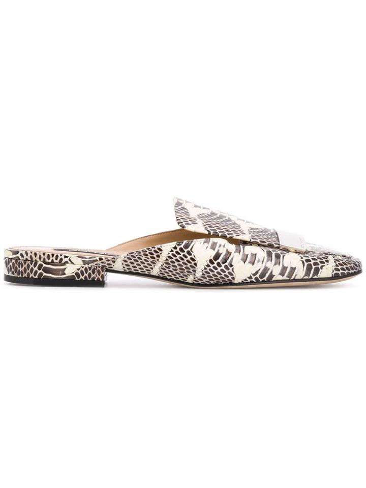 Sergio Rossi Sr1 Patterned Mules - White