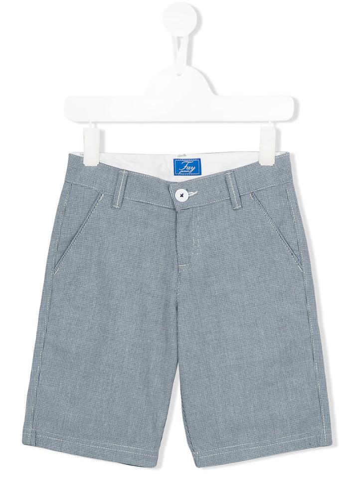 Fay Kids Checkered Shorts, Boy's, Size: 6 Yrs, Blue
