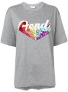Fendi Embroidered Logo T-shirt - Grey