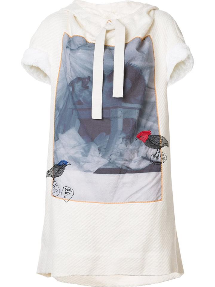 Bernhard Willhelm Front Print T-shirt Dress, Women's, Size: Small, White, Cotton