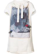 Bernhard Willhelm Front Print T-shirt Dress, Women's, Size: Small, White, Cotton