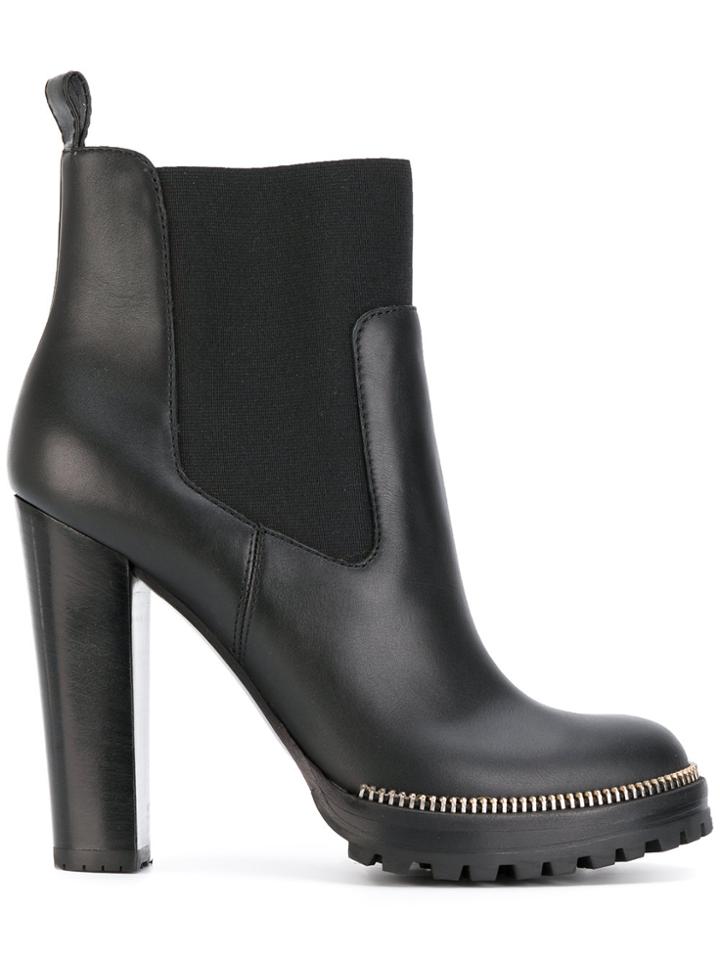 Sergio Rossi High Heeled Ankle Boots - Black