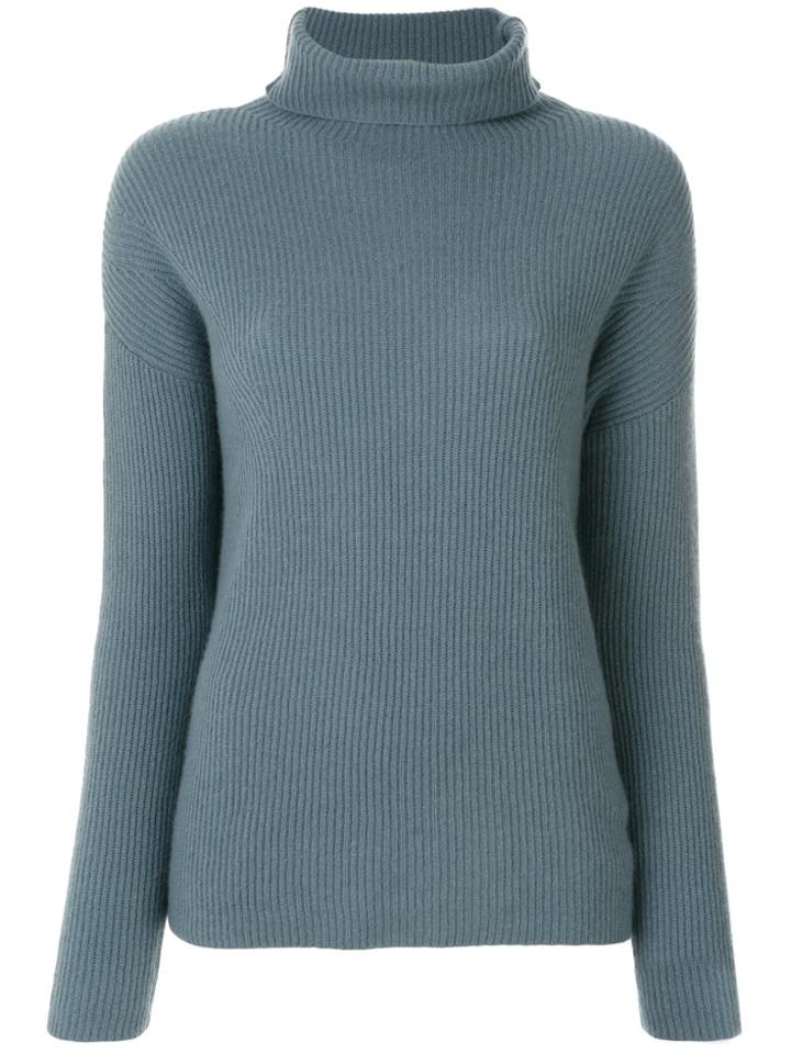 Hemisphere Roll Neck Jumper - Blue