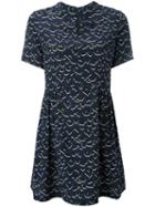Markus Lupfer Leopard Print Dress, Women's, Size: Xs, Blue, Silk