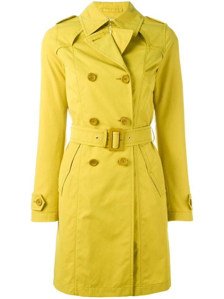 Herno Double Breasted Coat - Yellow & Orange