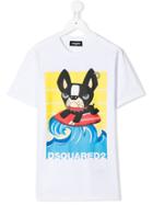 Dsquared2 Kids Teen Logo Cartoon Print T-shirt - White