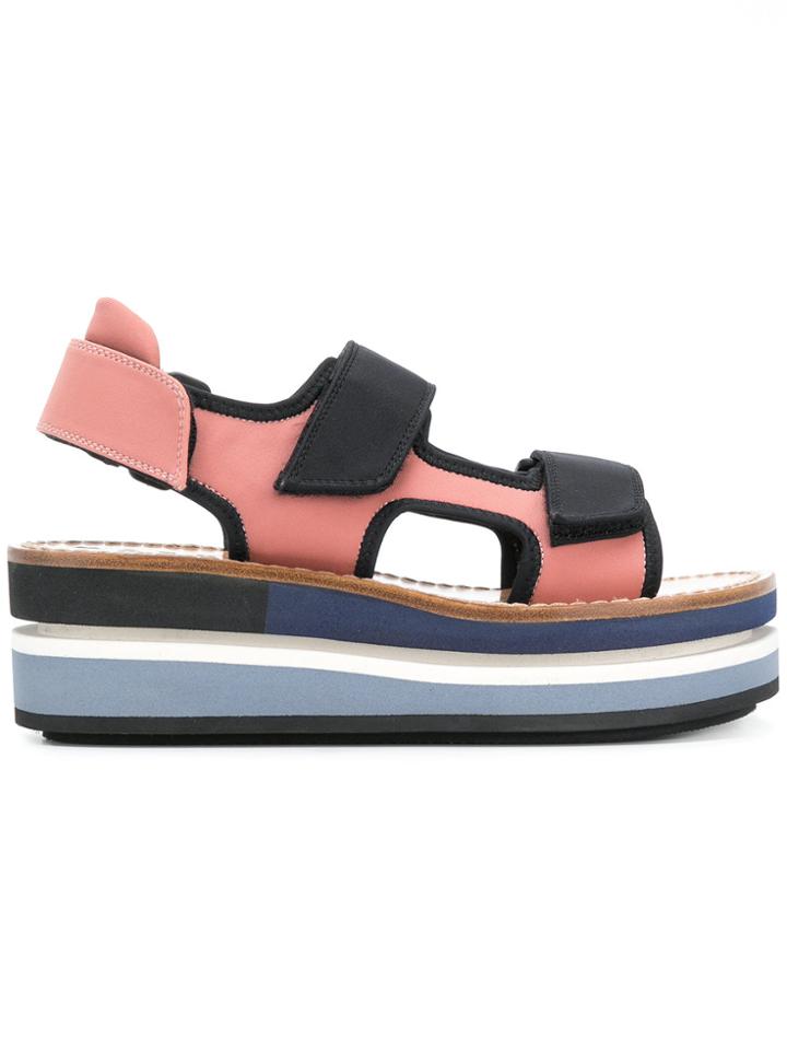 Marni Flatform Velcro Sandals - Black