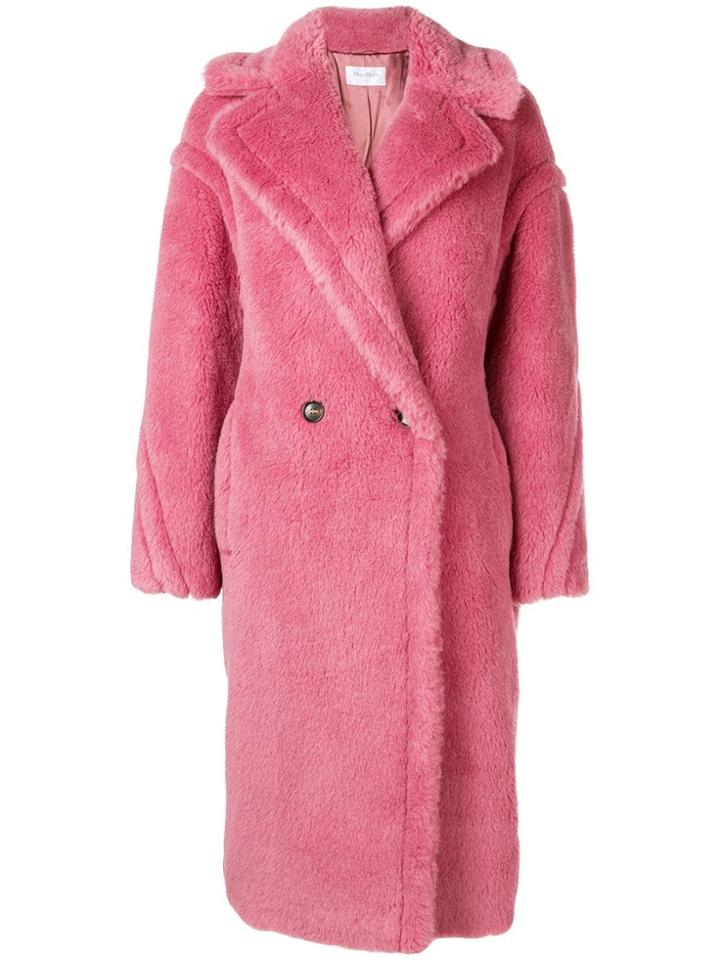 Max Mara Oversized Double Breasted Coat - Pink & Purple
