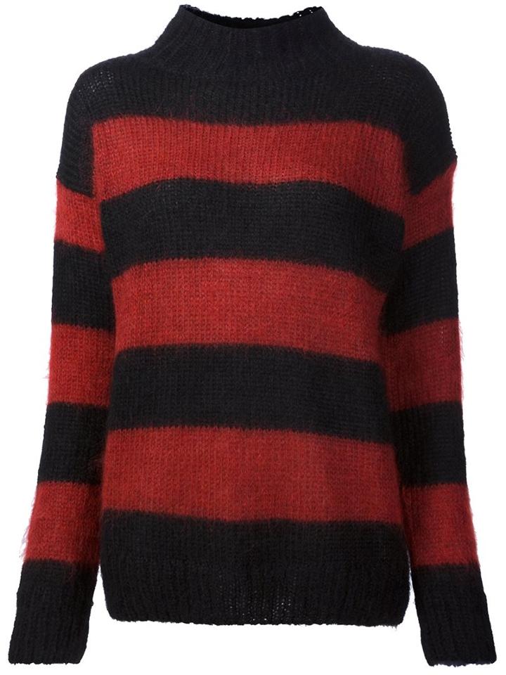 R13 'nancy' Striped Jumper, Women's, Size: Xs, Red, Polyamide/mohair/wool
