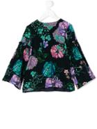 Floral Print Blouse - Kids - Cotton/spandex/elastane - 6 Yrs, Blue, Young Versace