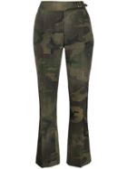 Ermanno Scervino Belted Camouflage Trousers - Green