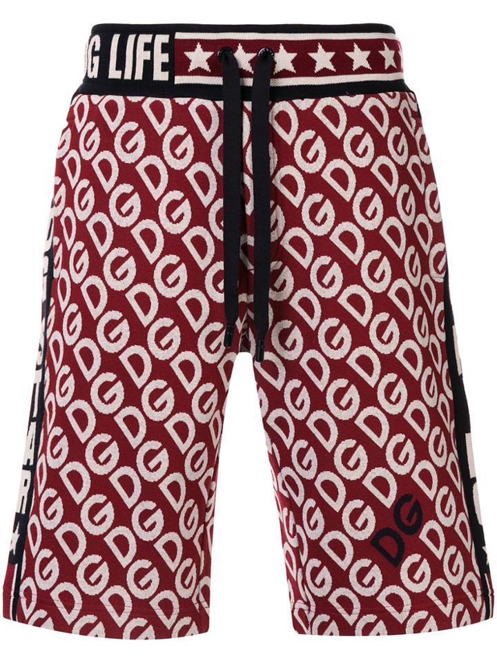 Dolce & Gabbana Logo Embroidered Bermuda Shorts