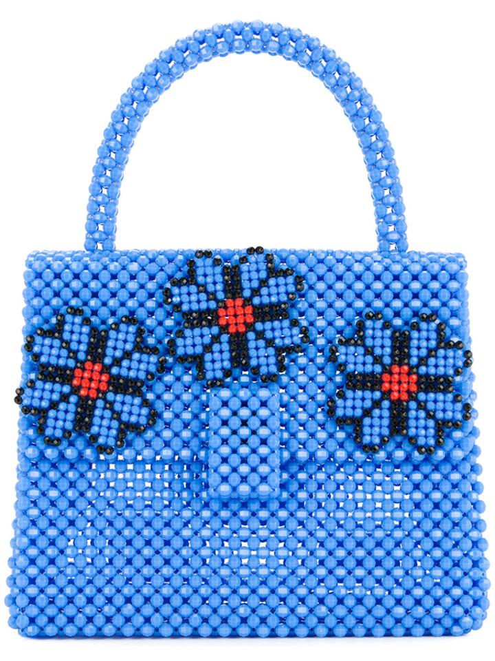 Delduca Flower Patch Shoulder Bag - Blue