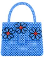Delduca Flower Patch Shoulder Bag - Blue
