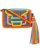 Pierre Hardy Checkered Colour Block Shoulder Bag With Tassel Detail -