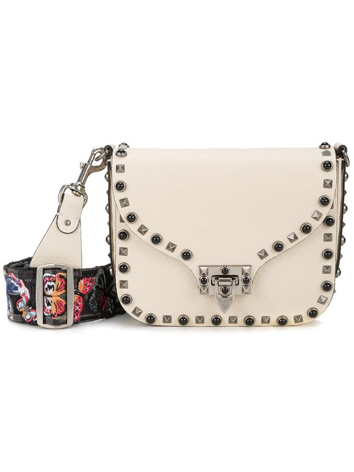 Valentino - Valentino Garavani Guitar Rockstud Rolling Guitar Crossbody Bag - Women - Cotton/leather/metal - One Size, Nude/neutrals, Cotton/leather/metal