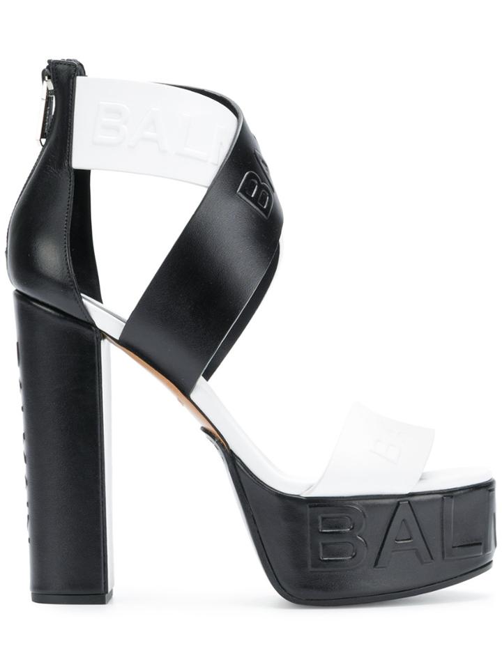 Balmain Open-toe Ankle Sandals - Black