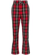 Msgm Check Kick Flare Trousers - Red