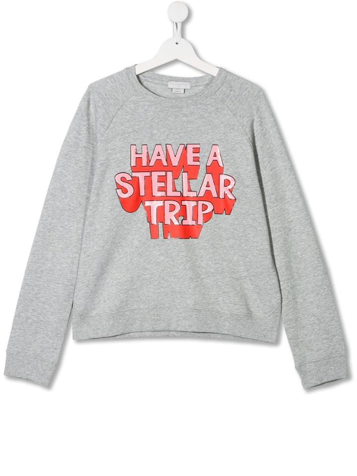 Stella Mccartney Kids Printed Slogan Sweater - Grey