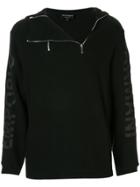 Emporio Armani Zipper Pull-over Hoodie - Black
