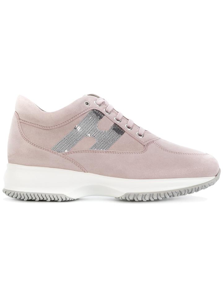 Hogan Lace Up Sneakers - Pink & Purple