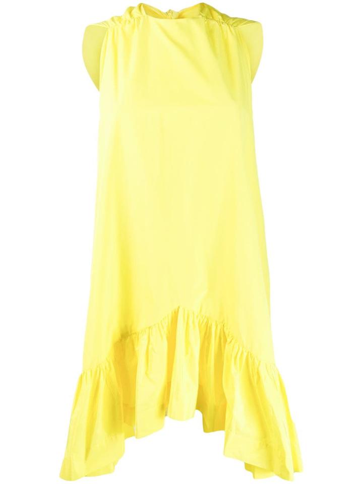 Msgm Sleeveless Bow Mini Dress - Yellow