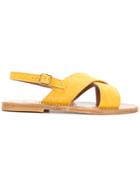 K. Jacques Chunky Cross Strap Sandals - Yellow & Orange