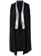 Unconditional Metallic Lapel Waistcoat, Women's, Size: Medium, Black, Silk