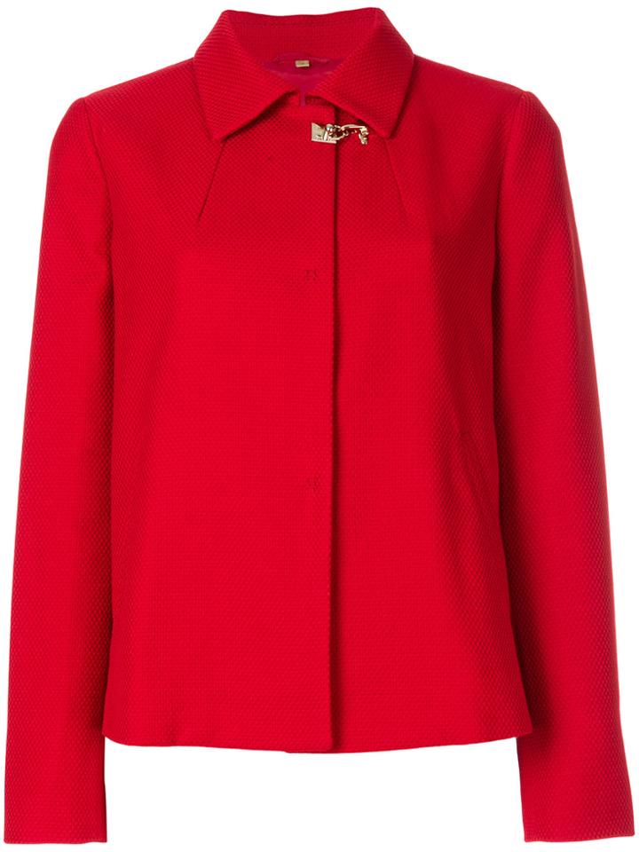 Fay Rear Pleat Short Jacket - Red