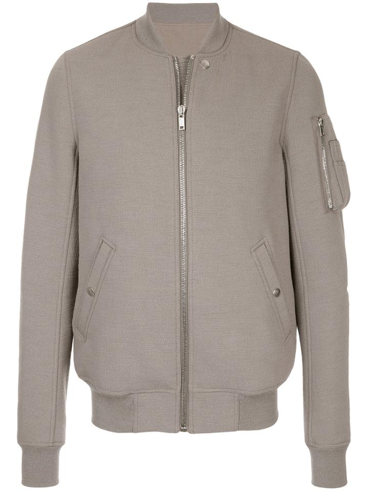 Rick Owens Zip Bomber Jacket - Grey