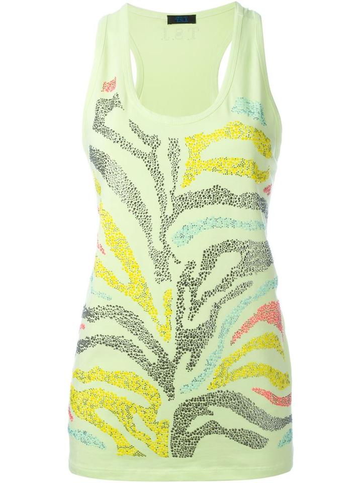 Twin-set Embellished Tank Top, Women's, Size: M, Yellow/orange, Cotton/spandex/elastane
