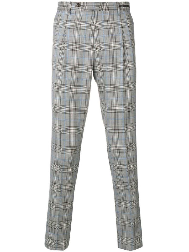 Pt01 Check Trousers - Grey