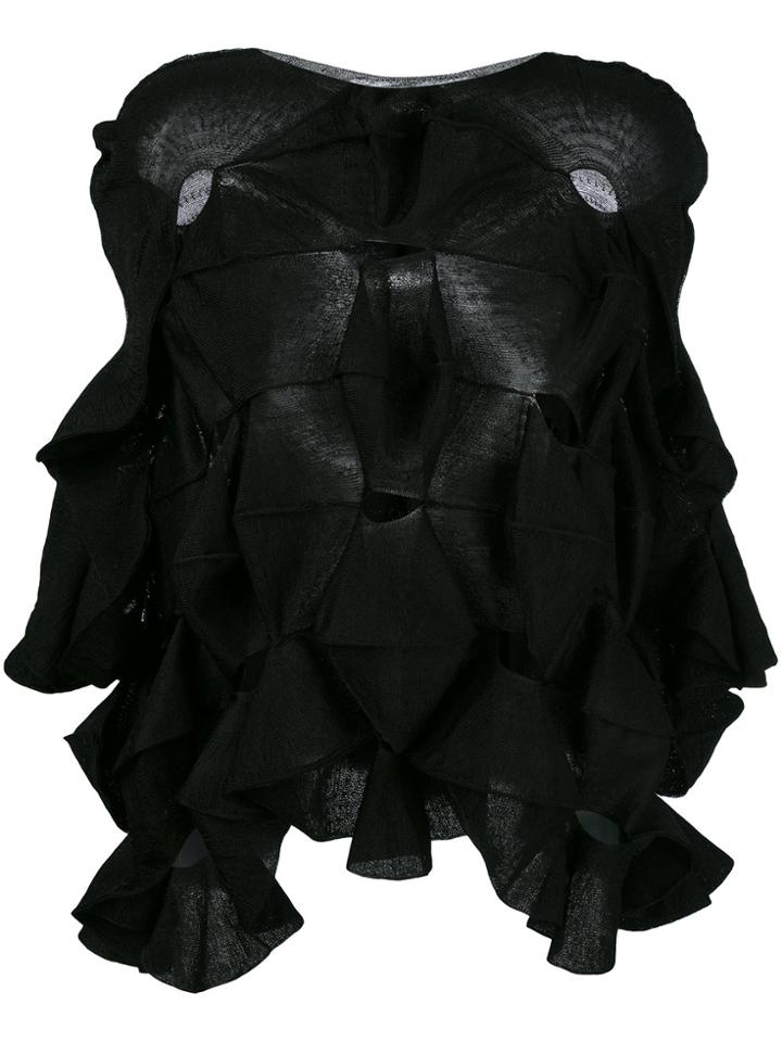 Junya Watanabe Comme Des Garçons Ruffled Sweatshirt - Black