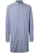 Juun.j - Longline Striped Shirt - Men - Cotton - 48, Blue, Cotton