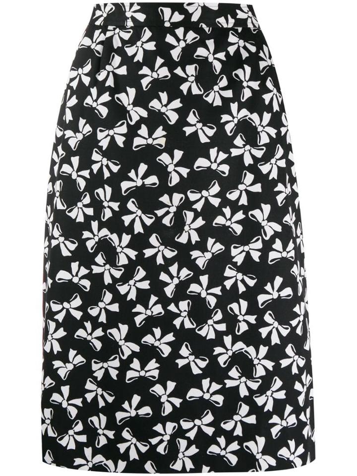 Yves Saint Laurent Pre-owned Bow Print Skirt - Black