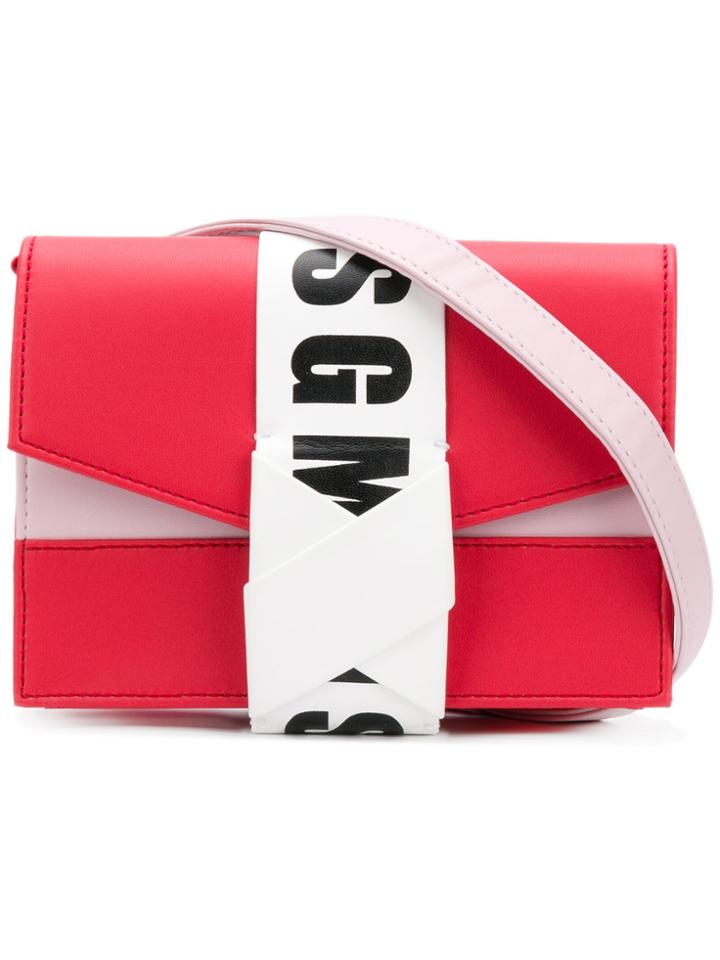 Msgm Branded Bum Bag - Pink & Purple