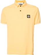 Stone Island - Logo Patch Polo Shirt - Men - Cotton - Xl, Yellow/orange, Cotton
