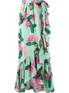 Isolda High-waisted Midi Skirt, Women's, Size: 40, Green, Cotton