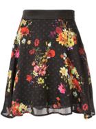 Loveless Full Floral Skirt - Black