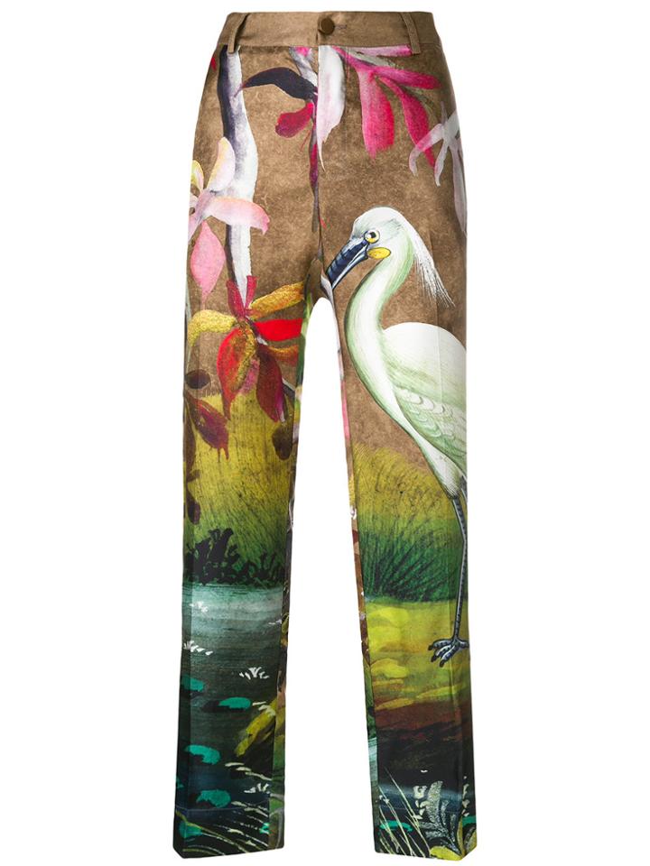 F.r.s For Restless Sleepers Printed Straight Leg Trousers - Brown