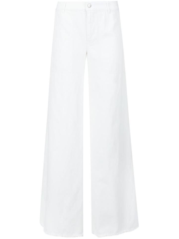 Nili Lotan Wide Leg Trousers, Women's, Size: 6, White, Acetate